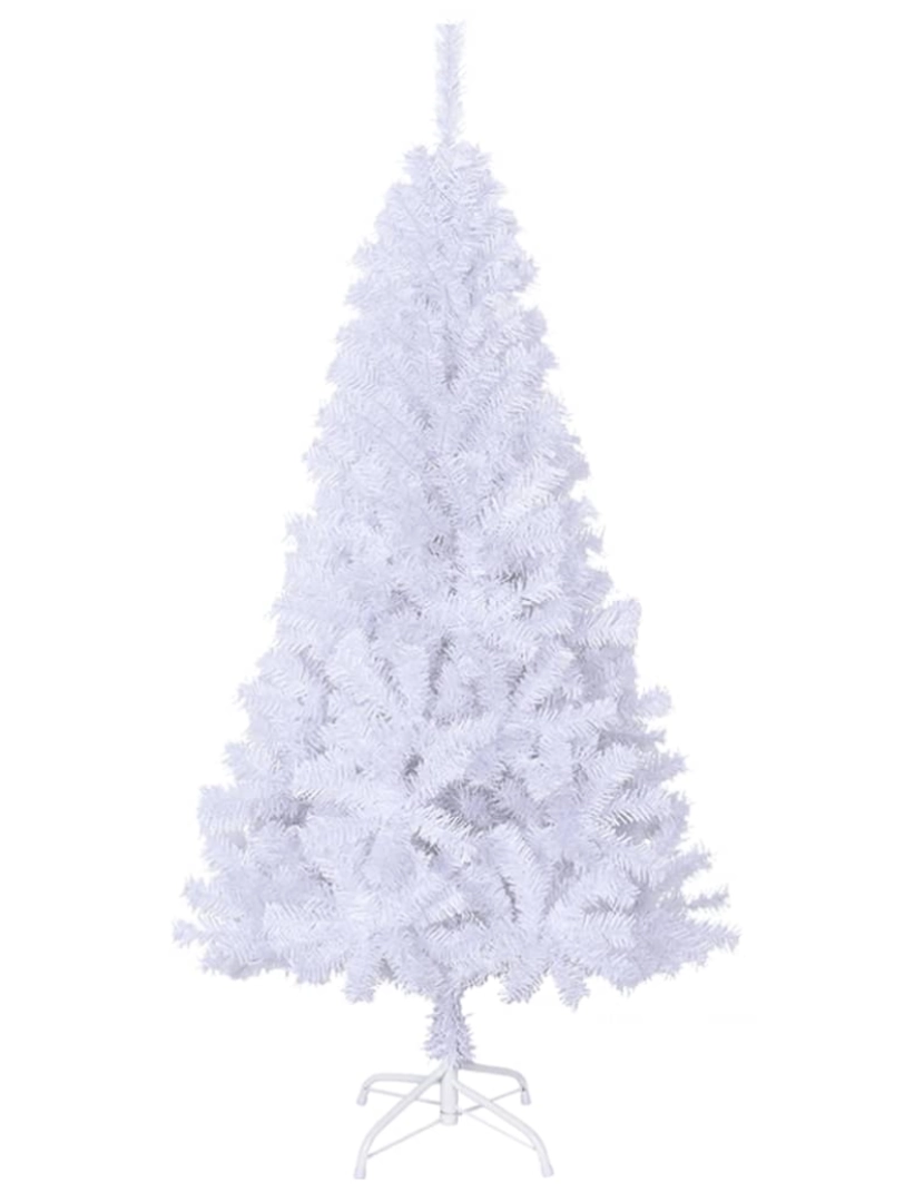 imagem de vidaXL Árvore de Natal artificial com ramos grossos 150 cm PVC branco3