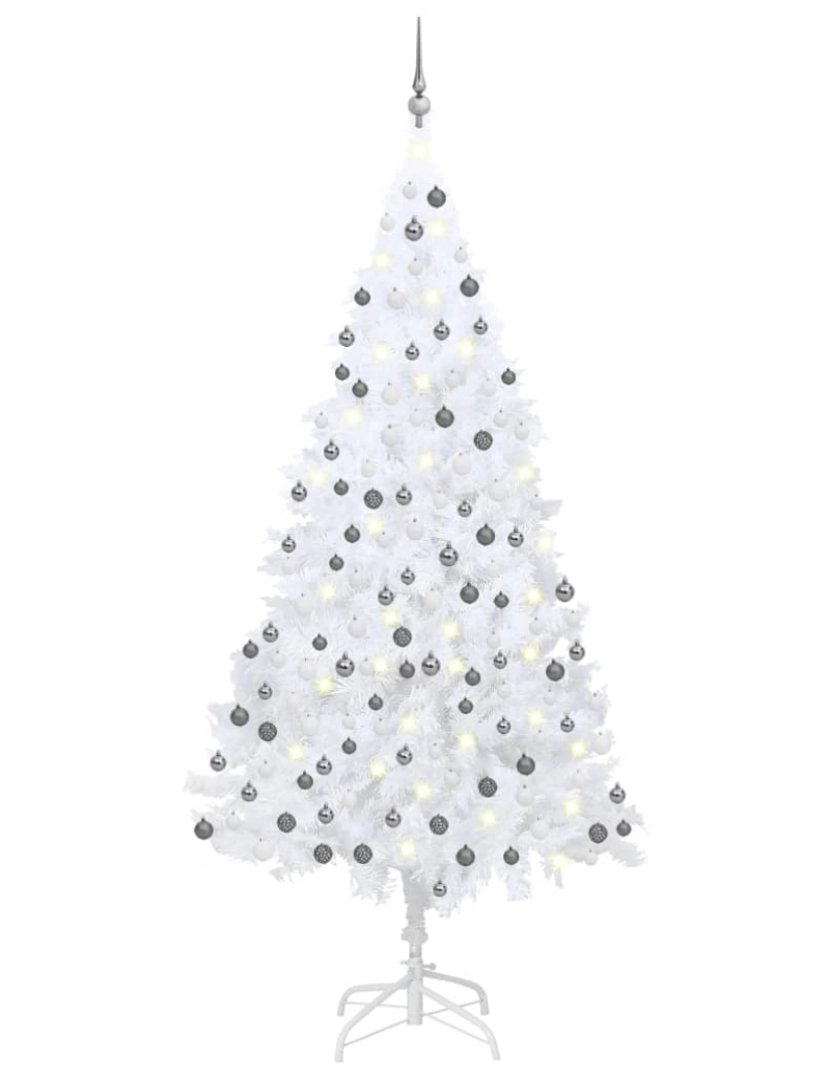 Vidaxl - vidaXL Árvore Natal artificial pré-iluminada c/ bolas branco