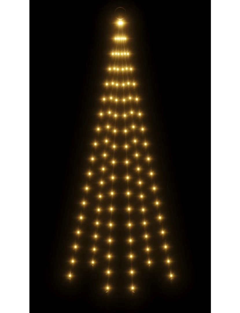 imagem de vidaXL Árvore de Natal mastro de bandeira 108 LEDs 180cm branco quente5