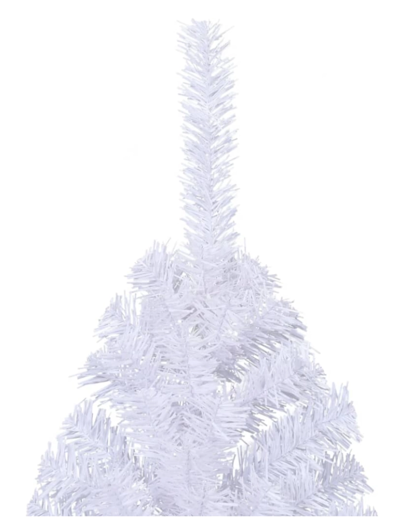 imagem de vidaXL Meia árvore de Natal artificial com suporte 180 cm PVC branco6