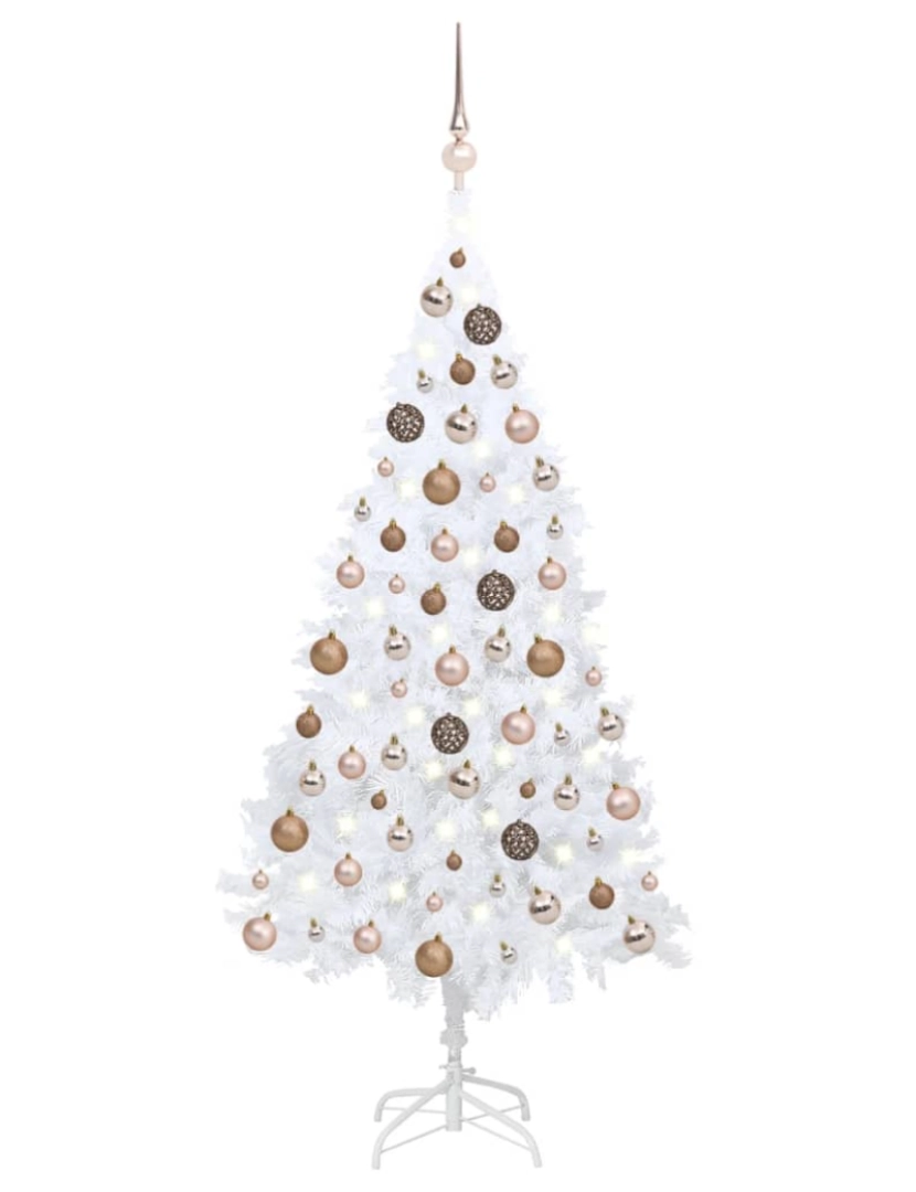 Vidaxl - vidaXL Árvore Natal artificial pré-iluminada c/ bolas 120cm PVC branco