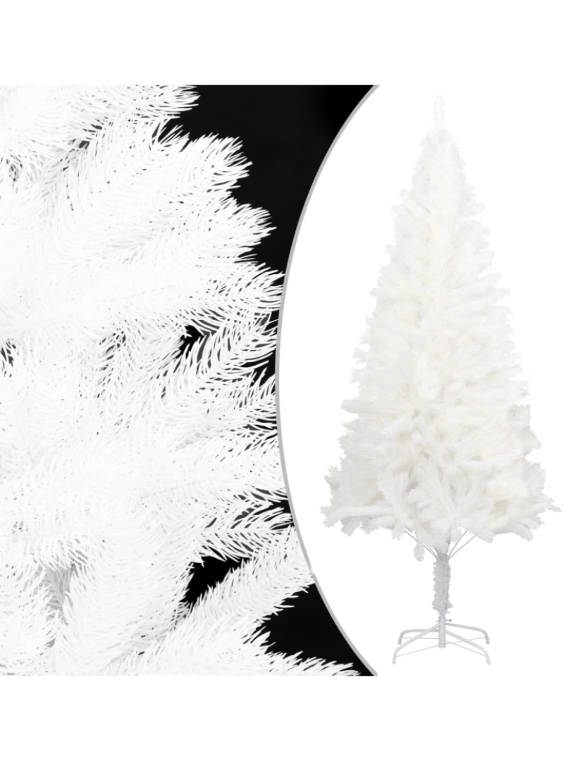 imagem de vidaXL Árvore Natal artificial pré-iluminada c/ bolas 180 cm branco3