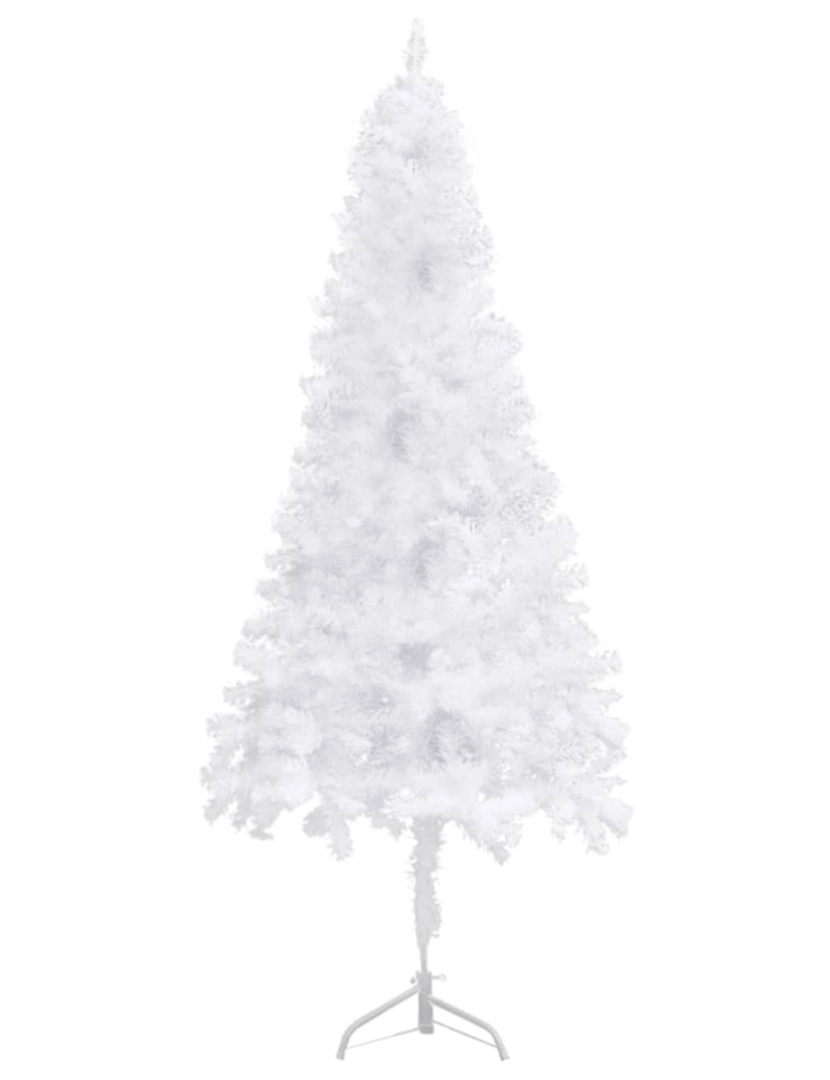 imagem de vidaXL Árvore de Natal artificial de canto 210 cm PVC branco4