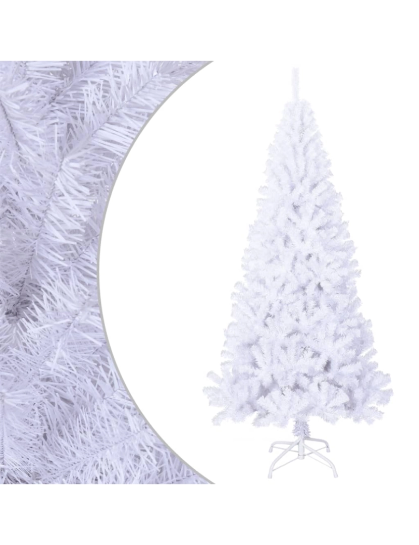 imagem de vidaXL Árvore de Natal artificial com ramos grossos 180 cm PVC branco1