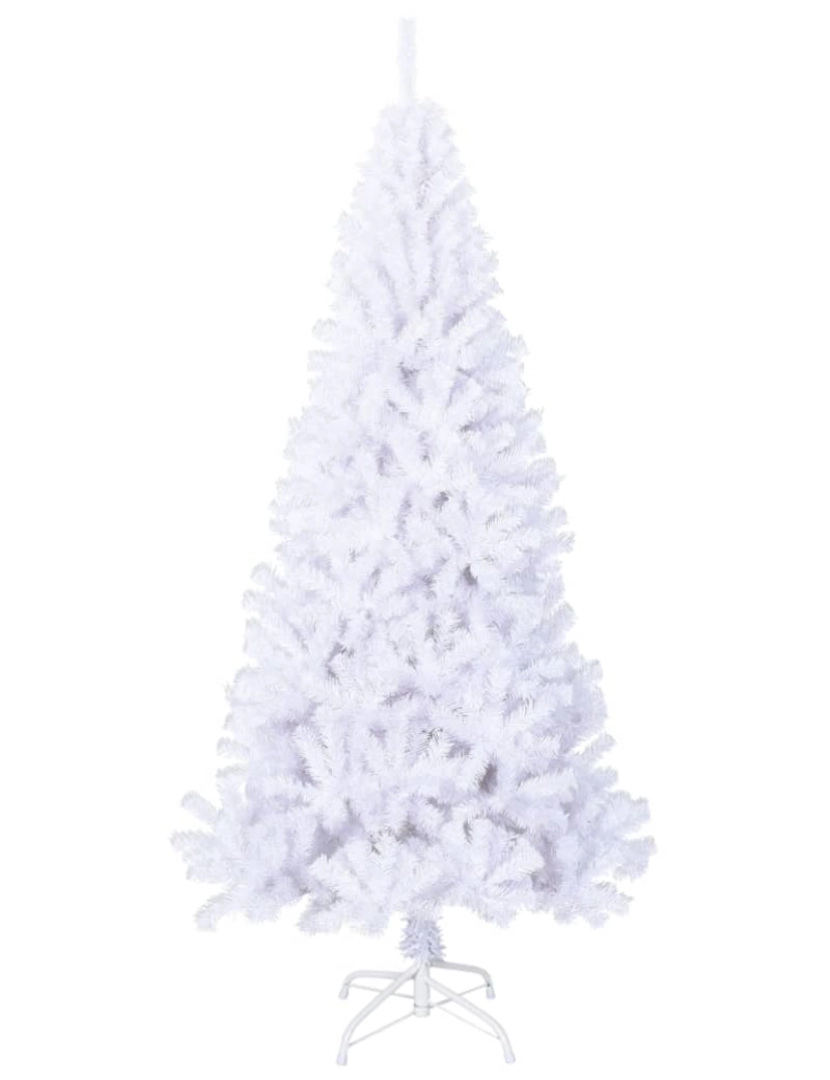 imagem de vidaXL Árvore de Natal artificial com ramos grossos 180 cm PVC branco3