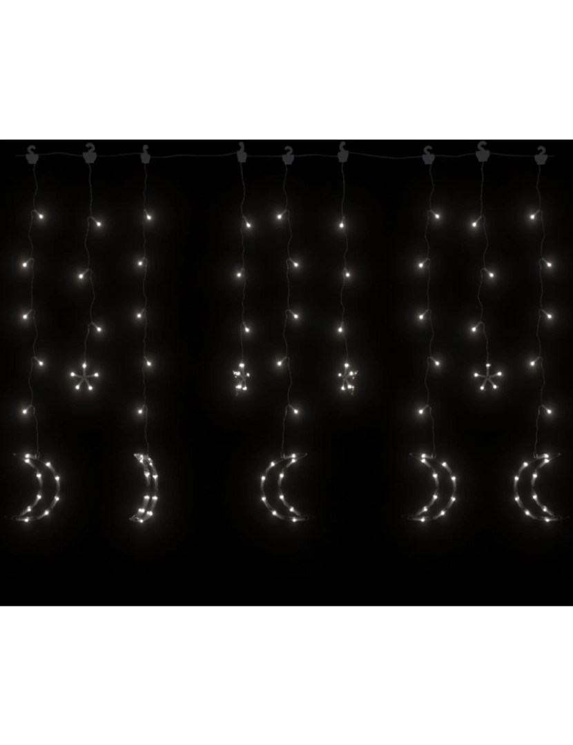 imagem de vidaXL Estrelas e luas de luz c/ controlo remoto 345 LEDs branco frio5