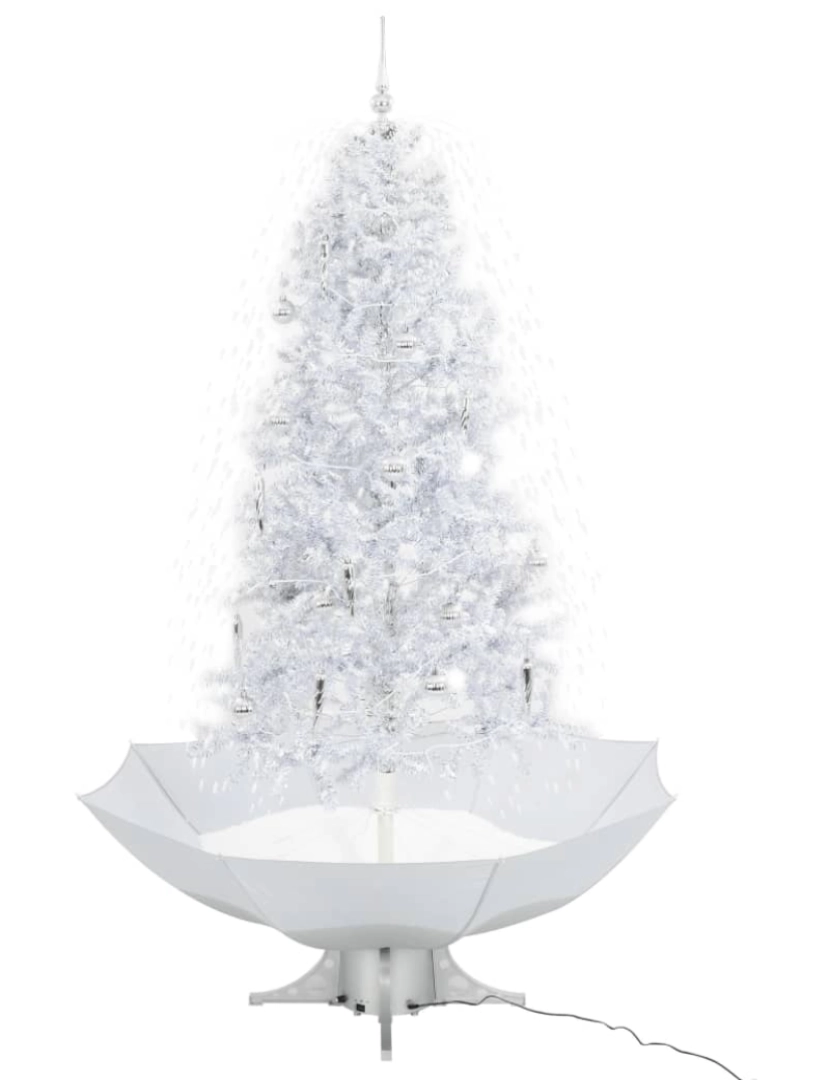 imagem de vidaXL Árvore de Natal c/ neve base formato guarda-chuva 190 cm branco3