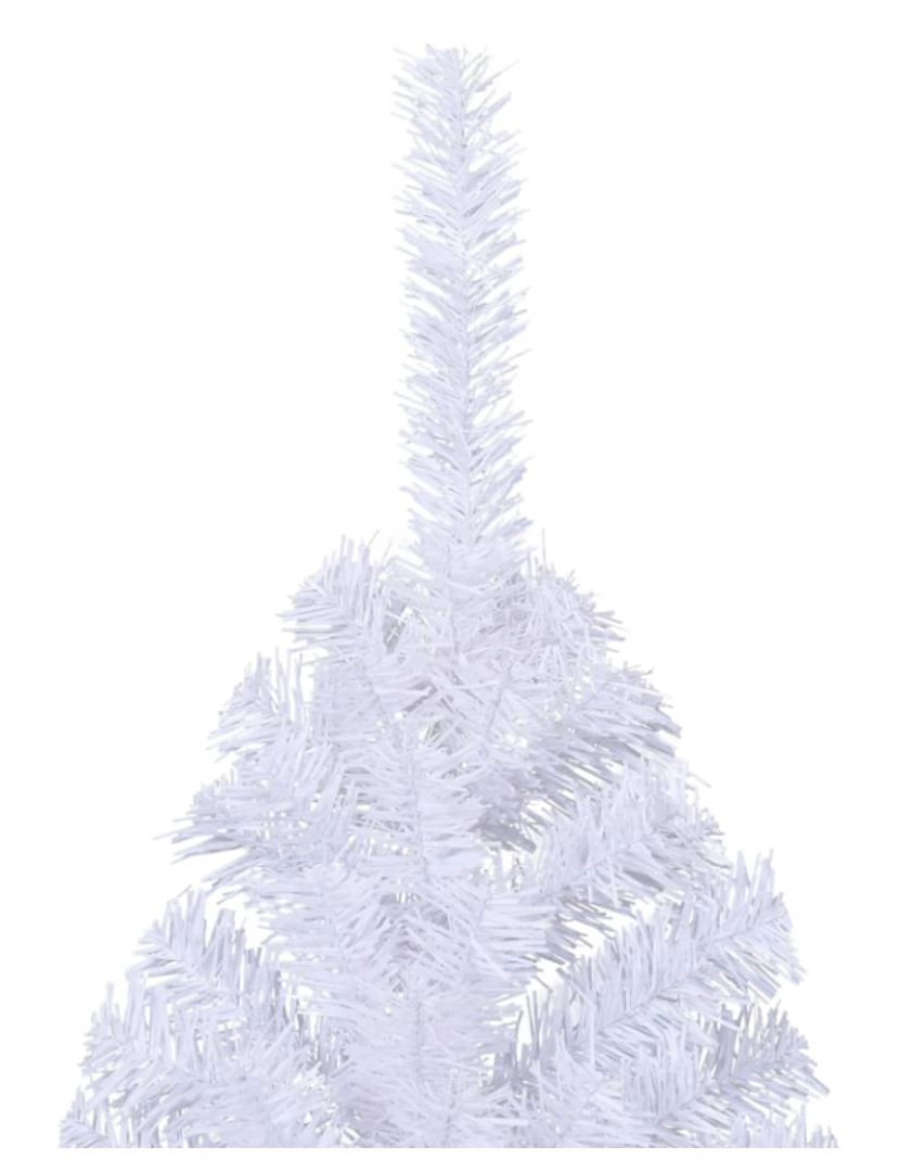 imagem de vidaXL Meia árvore de Natal artificial com suporte 240 cm PVC branco6