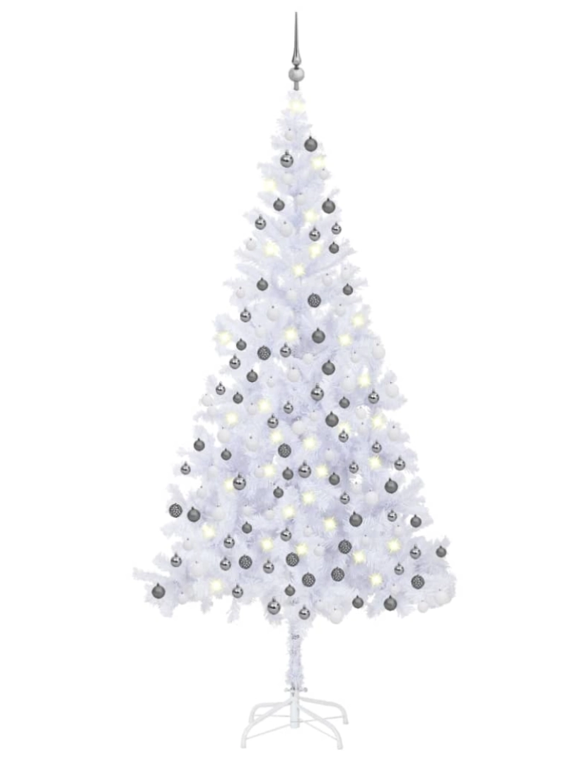 Vidaxl - vidaXL Árvore Natal artificial pré-iluminada c/ bolas branco