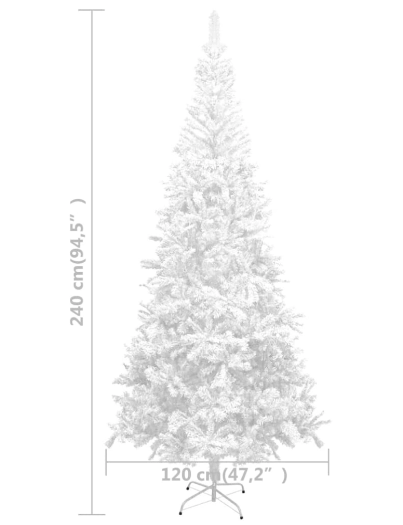 imagem de vidaXL Árvore Natal artificial pré-iluminada c/ bolas branco11