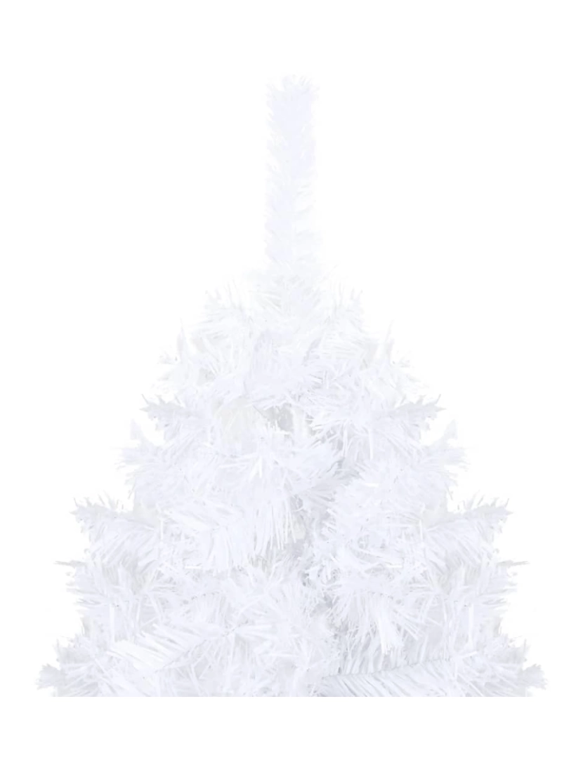 imagem de vidaXL Árvore Natal artificial pré-iluminada c/ bolas 120cm PVC branco3