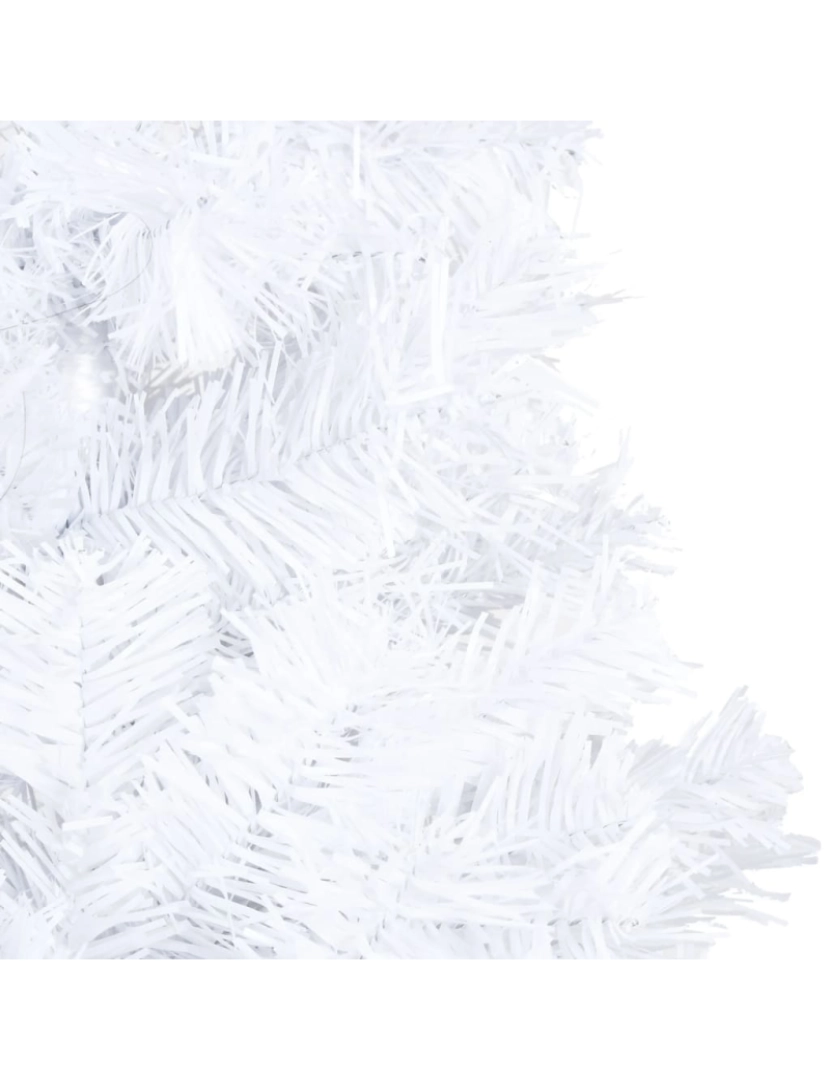 imagem de vidaXL Árvore Natal artificial pré-iluminada c/ bolas 120cm PVC branco4