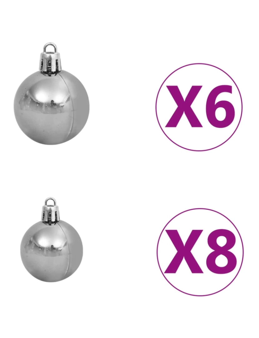 imagem de vidaXL Árvore Natal artificial pré-iluminada c/ bolas PVC branco10