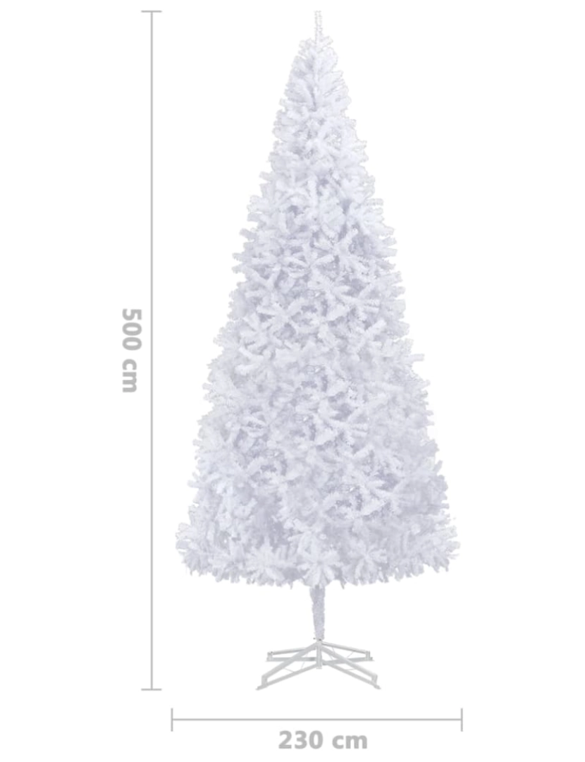 imagem de vidaXL Árvore Natal artificial pré-iluminada c/bolas/LEDs 500cm branco11