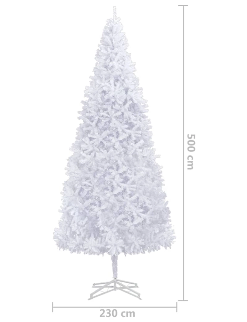 imagem de vidaXL Árvore Natal artificial pré-iluminada c/bolas/LEDs 500cm branco11