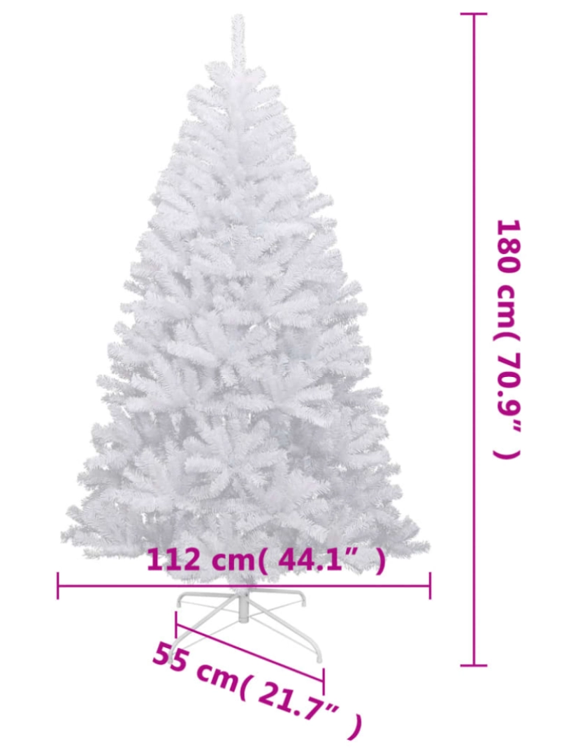 imagem de vidaXL Árvore de Natal artificial articulada c/ flocos de neve 180 cm10