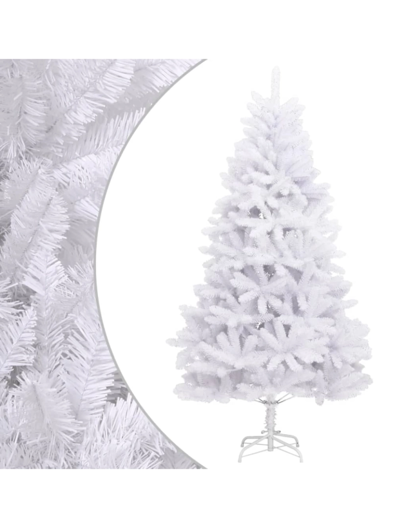 imagem de vidaXL Árvore de Natal artificial articulada com suporte 210 cm branco2