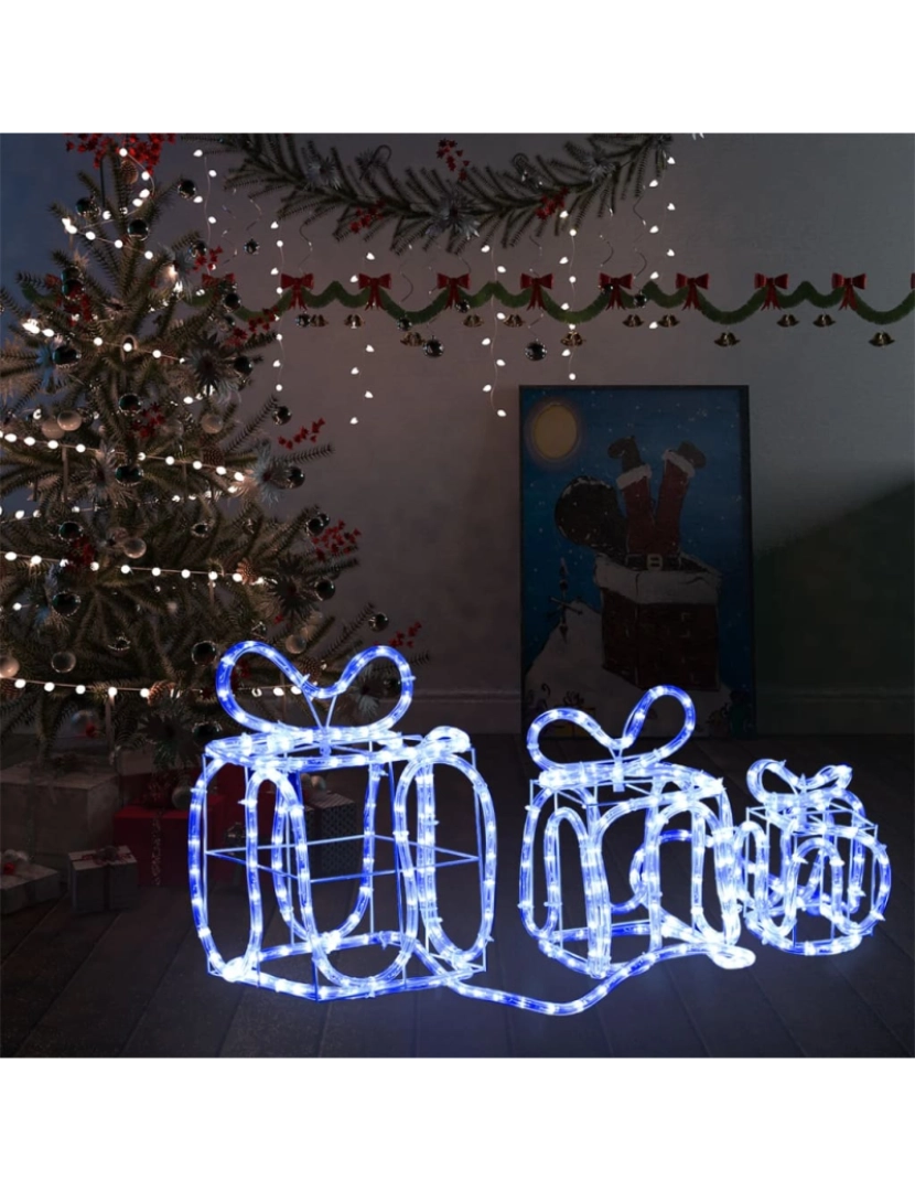 imagem de vidaXL Caixas presente de Natal com 180 luzes LED interior/exterior1