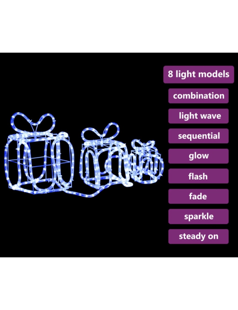 imagem de vidaXL Caixas presente de Natal com 180 luzes LED interior/exterior4