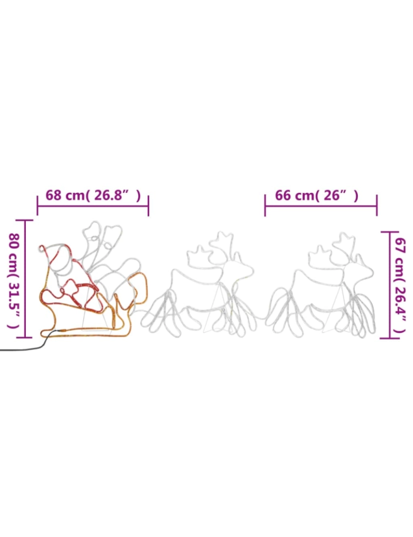 imagem de vidaXL Iluminação Natal 6 renas/trenó XXL com rede 2160 luzes LED 7 m10