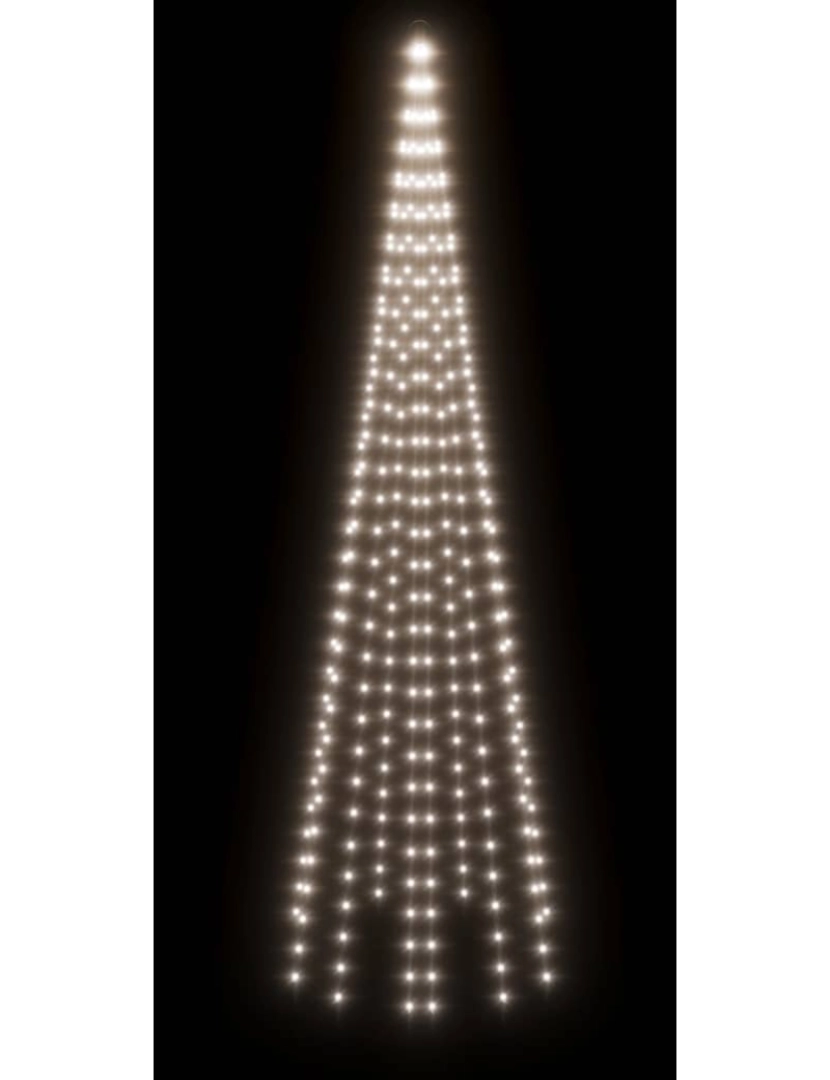 imagem de vidaXL Árvore de Natal mastro de bandeira 310 LEDs 300 cm branco frio5