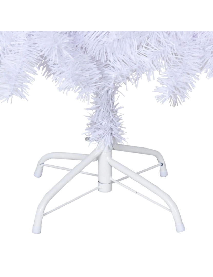 imagem de vidaXL Árvore de Natal artificial com ramos grossos 210 cm PVC branco6