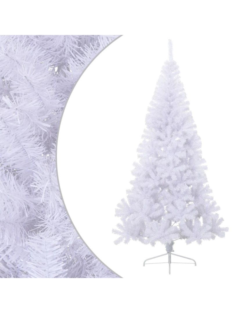 Vidaxl - vidaXL Meia árvore de Natal artificial com suporte 210 cm PVC branco