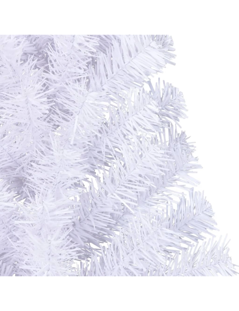 imagem de vidaXL Meia árvore de Natal artificial com suporte 120 cm PVC branco7