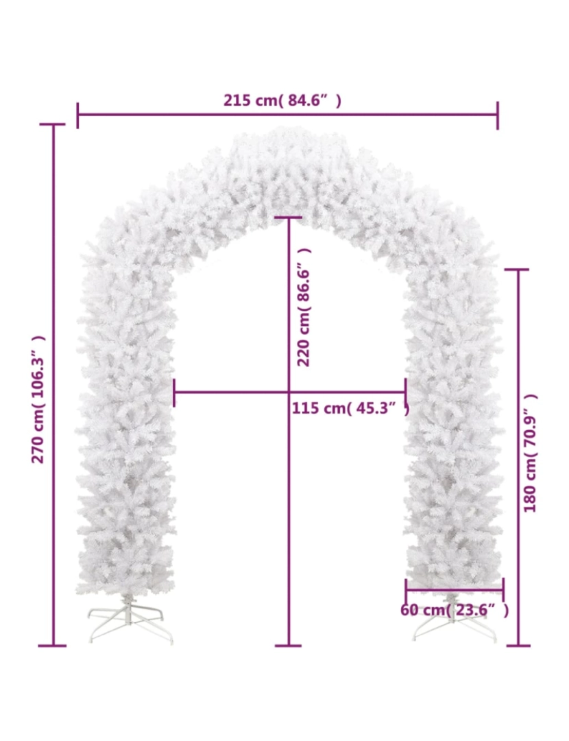 imagem de vidaXL Grinalda de Natal 270 cm branco7