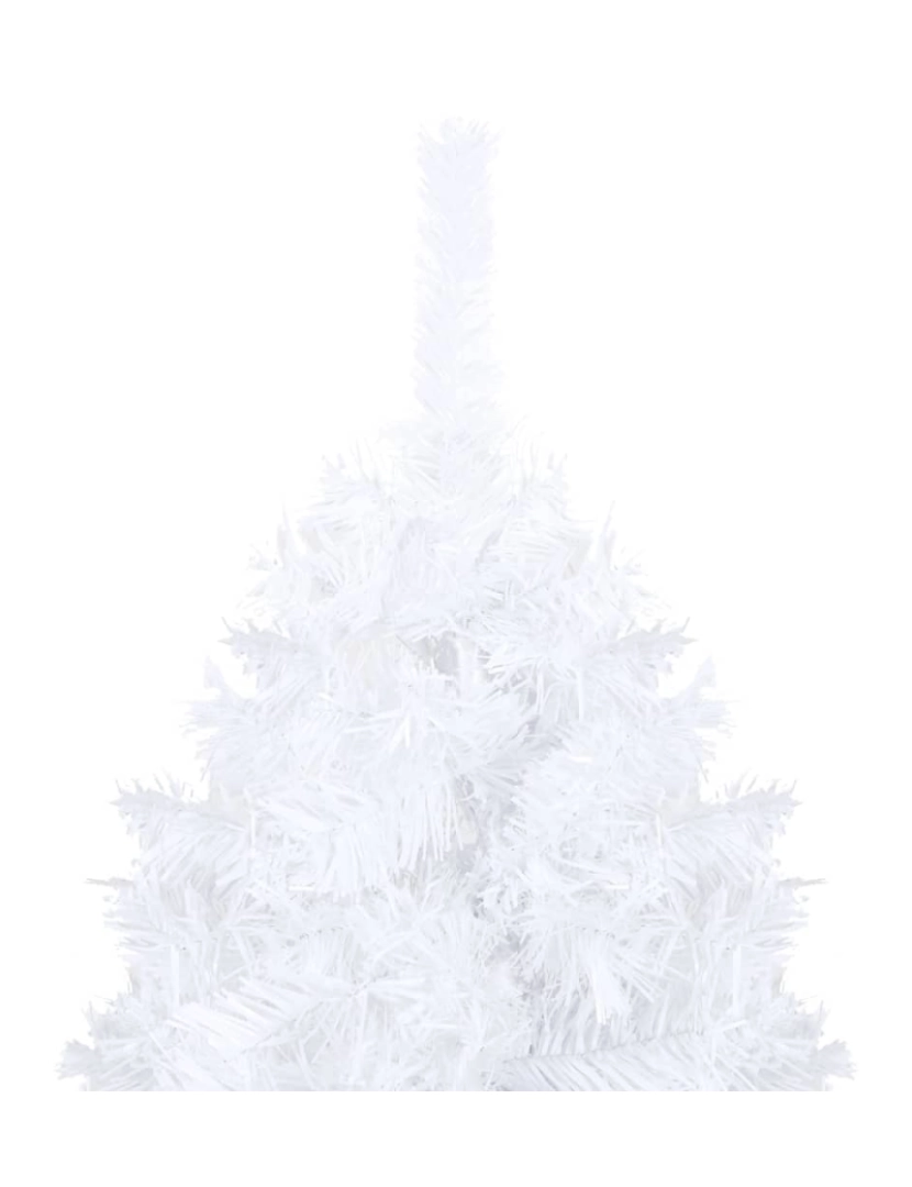 imagem de vidaXL Árvore Natal artificial pré-iluminada c/ bolas 120cm PVC branco4