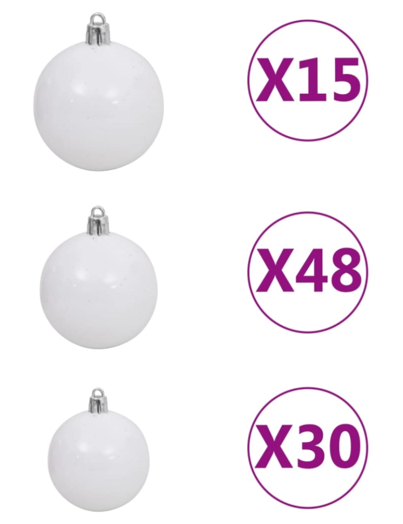 imagem de vidaXL Árvore Natal artificial pré-iluminada c/bolas/LEDs 500cm branco7