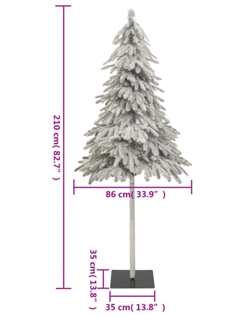 imagem de vidaXL Árvore de Natal artificial c/ flocos de neve 210 cm8