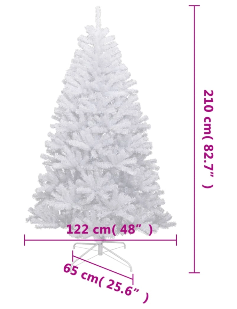 imagem de vidaXL Árvore de Natal artificial articulada c/ flocos de neve 210 cm10