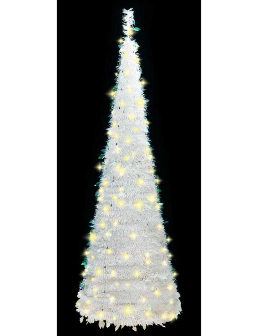 imagem de vidaXL Árvore de Natal artificial pop-up c/ 50 luzes LED 120 cm branco3