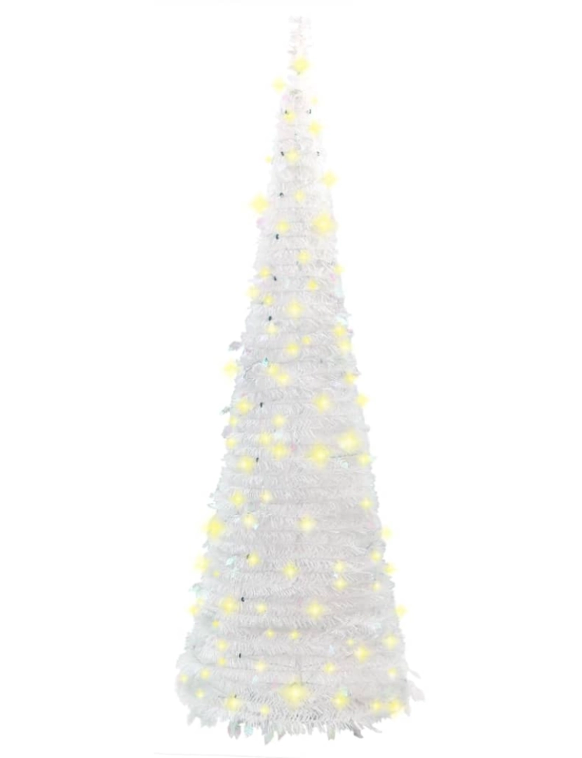 imagem de vidaXL Árvore de Natal artificial pop-up c/ 50 luzes LED 120 cm branco6