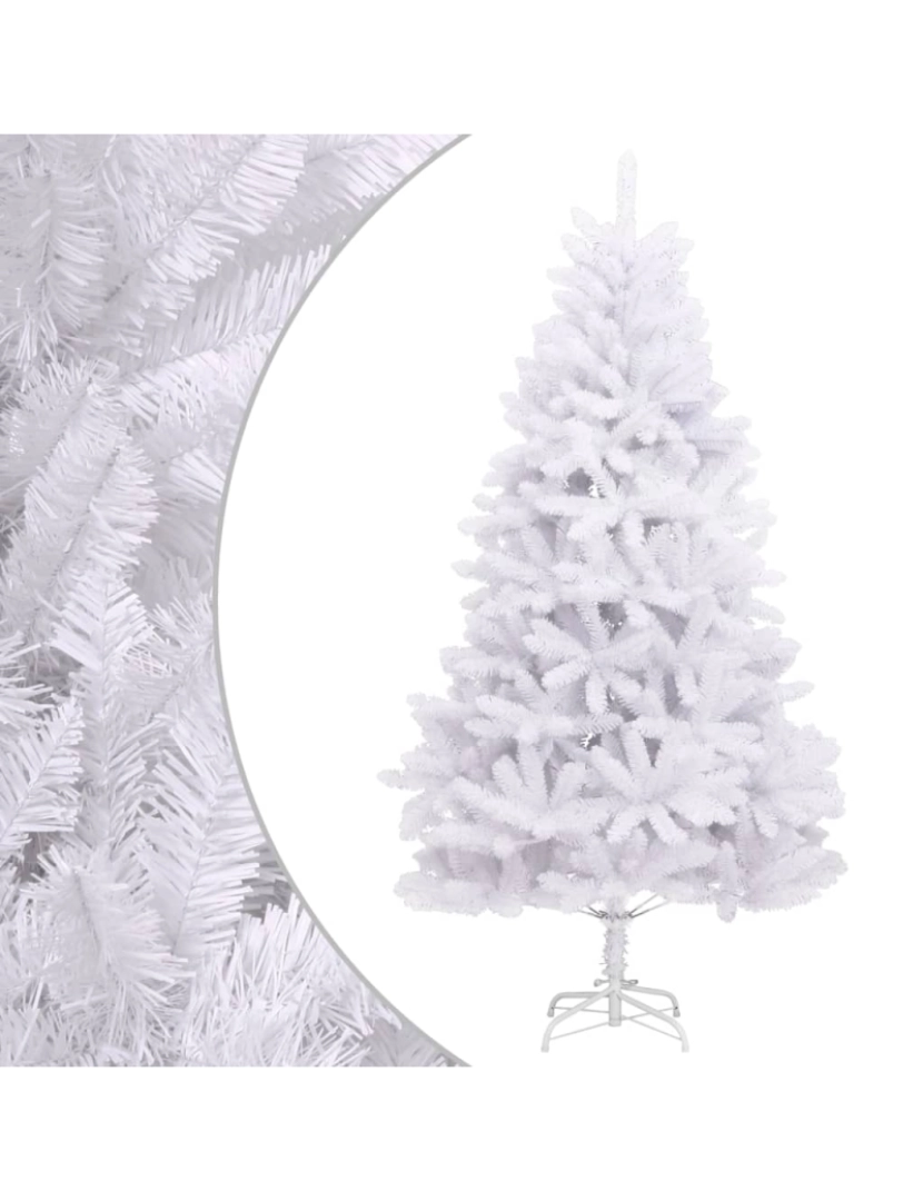 imagem de vidaXL Árvore de Natal artificial articulada com suporte 180 cm branco2