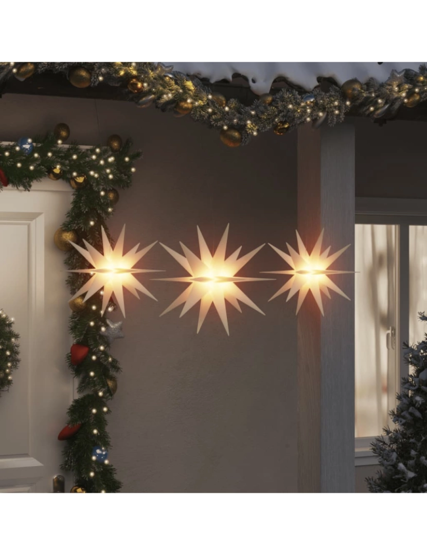 imagem de vidaXL Luzes de Natal com LEDs 3 pcs dobrável branco1