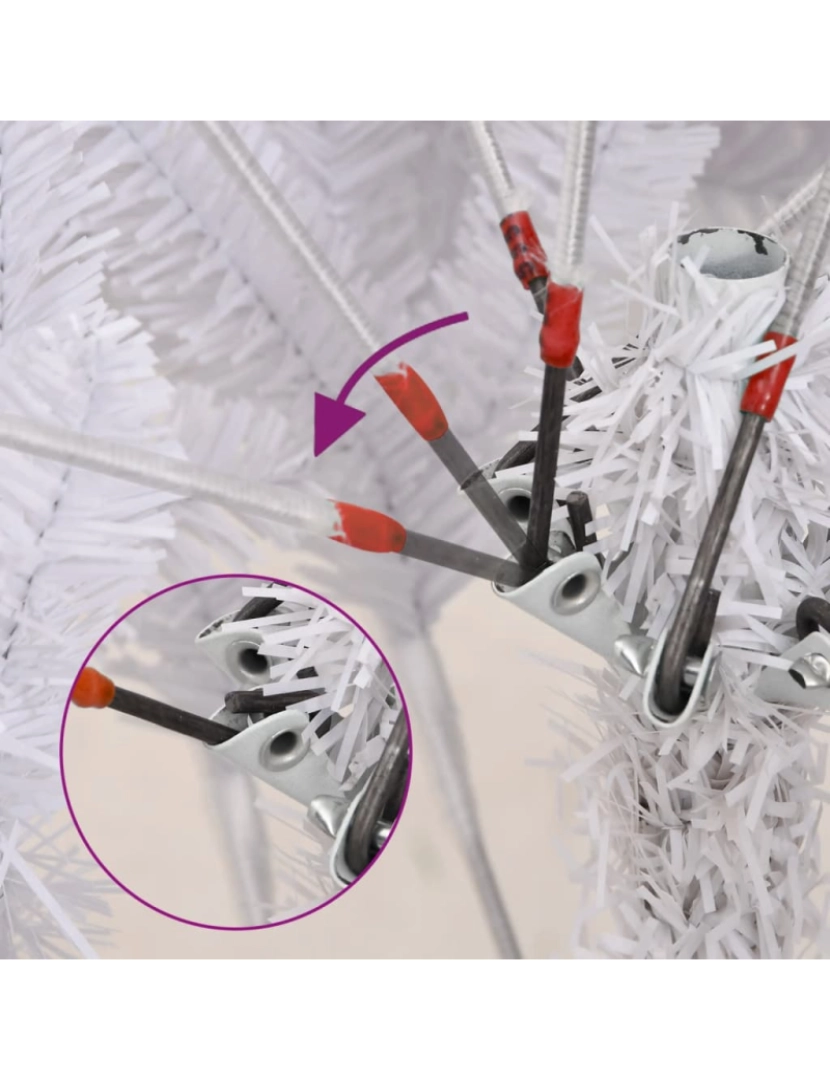 imagem de vidaXL Árvore de Natal artificial articulada c/ flocos de neve 270 cm4