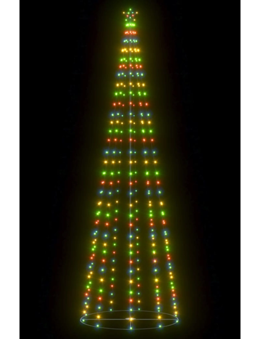 imagem de vidaXL Árvore de Natal em cone 330 luzes LED multicor 100x300cm5