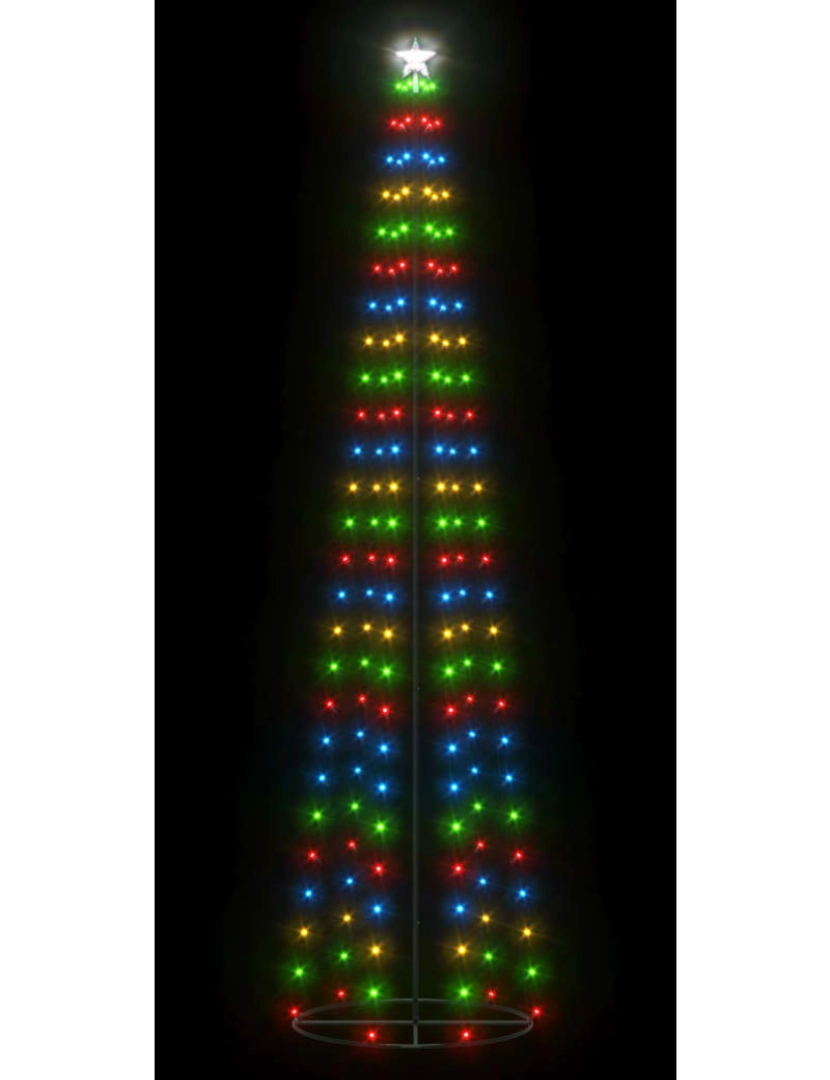 imagem de vidaXL Árvore de Natal em cone c/ 136 luzes LED multicor 70x240cm5