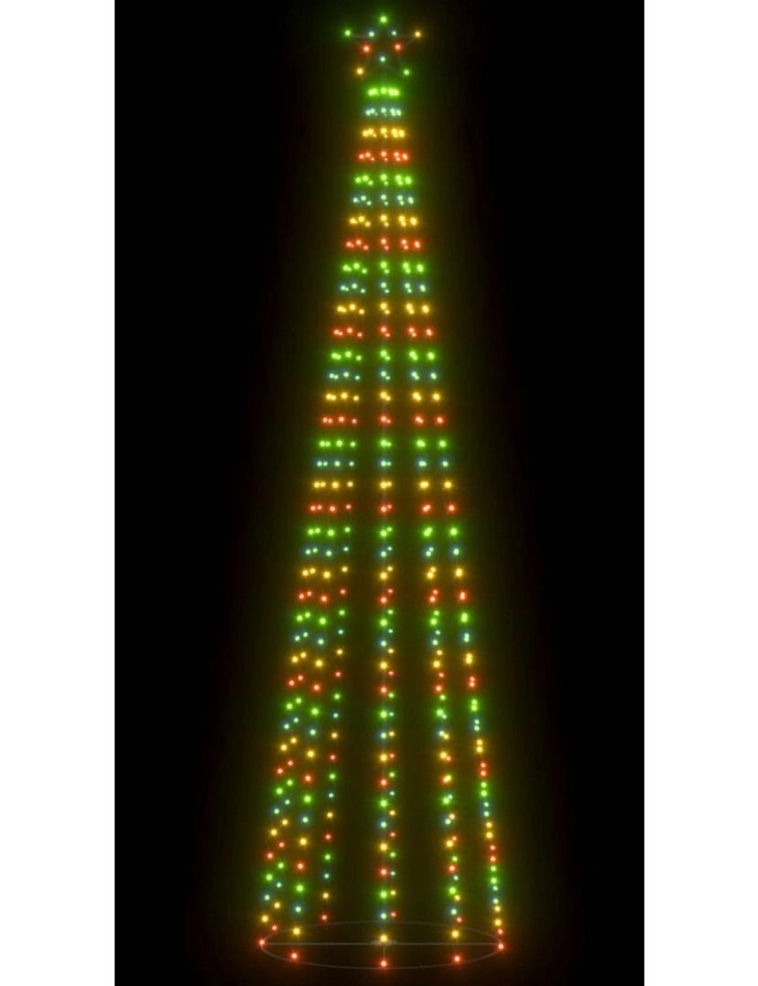 imagem de vidaXL Árvore de Natal em cone 400 luzes LED multicor 100x360 cm5