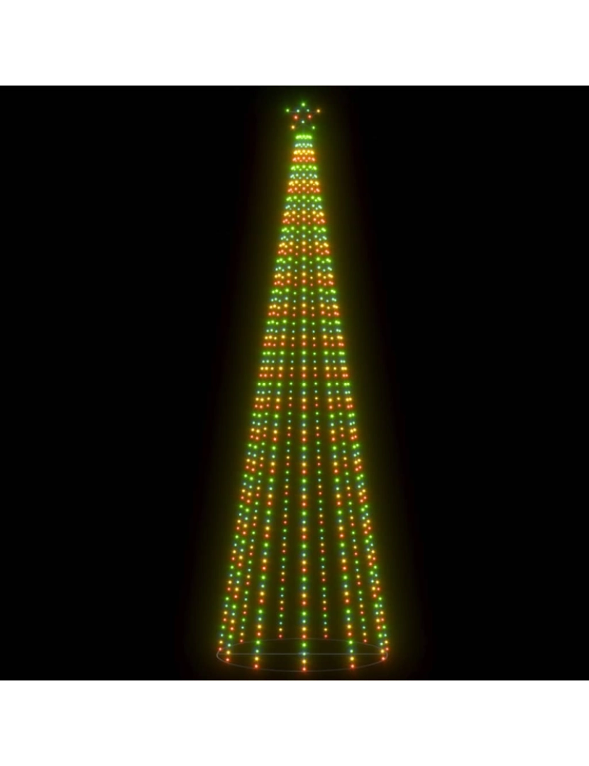 imagem de vidaXL Árvore de Natal em cone 752 luzes LED multicor 160x500cm5