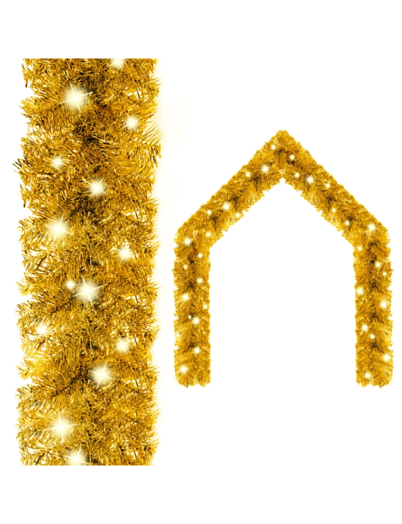 Vidaxl - vidaXL Grinalda de Natal com luzes LED 10 m dourado