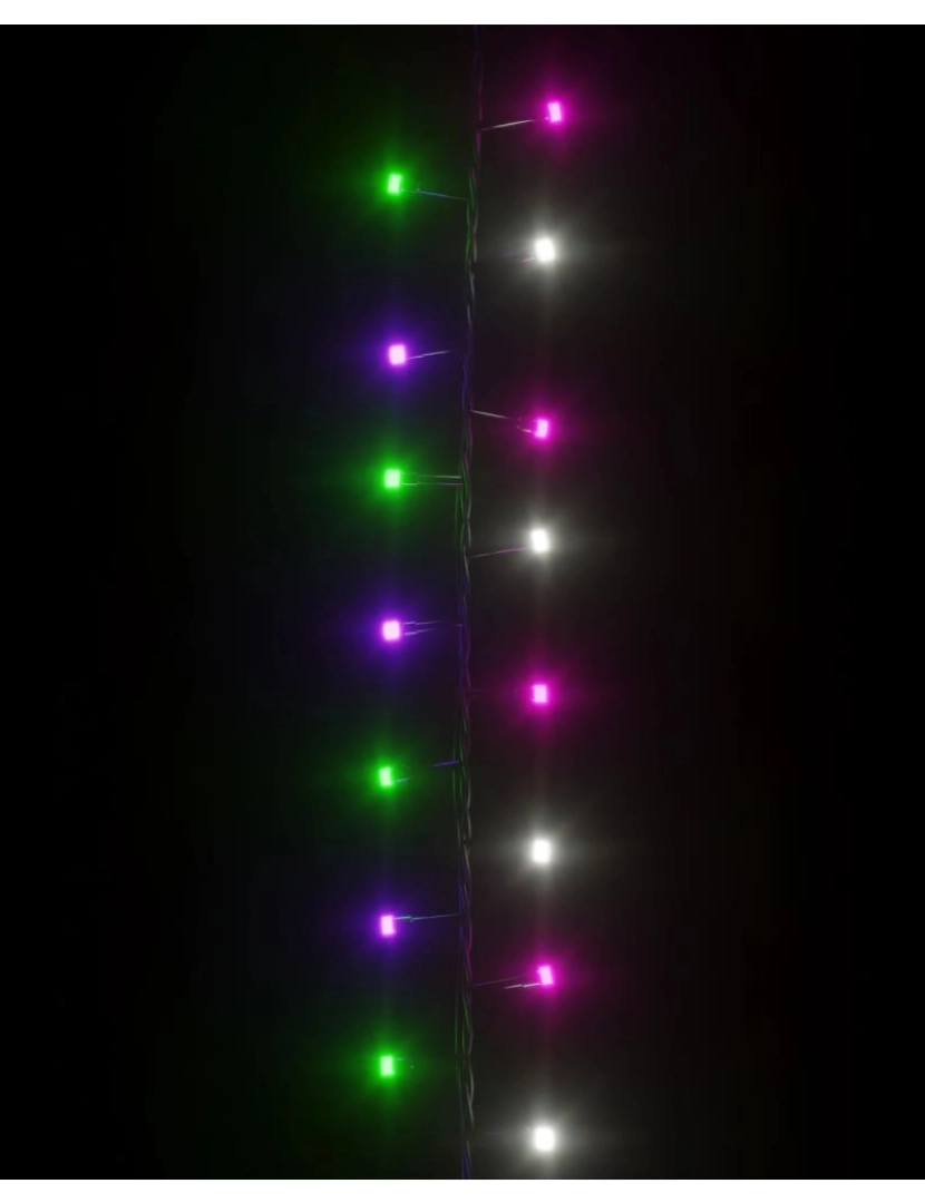 imagem de vidaXL Cordão de luzes compacto 1000 luzes LED 25m PVC pastel multicor5