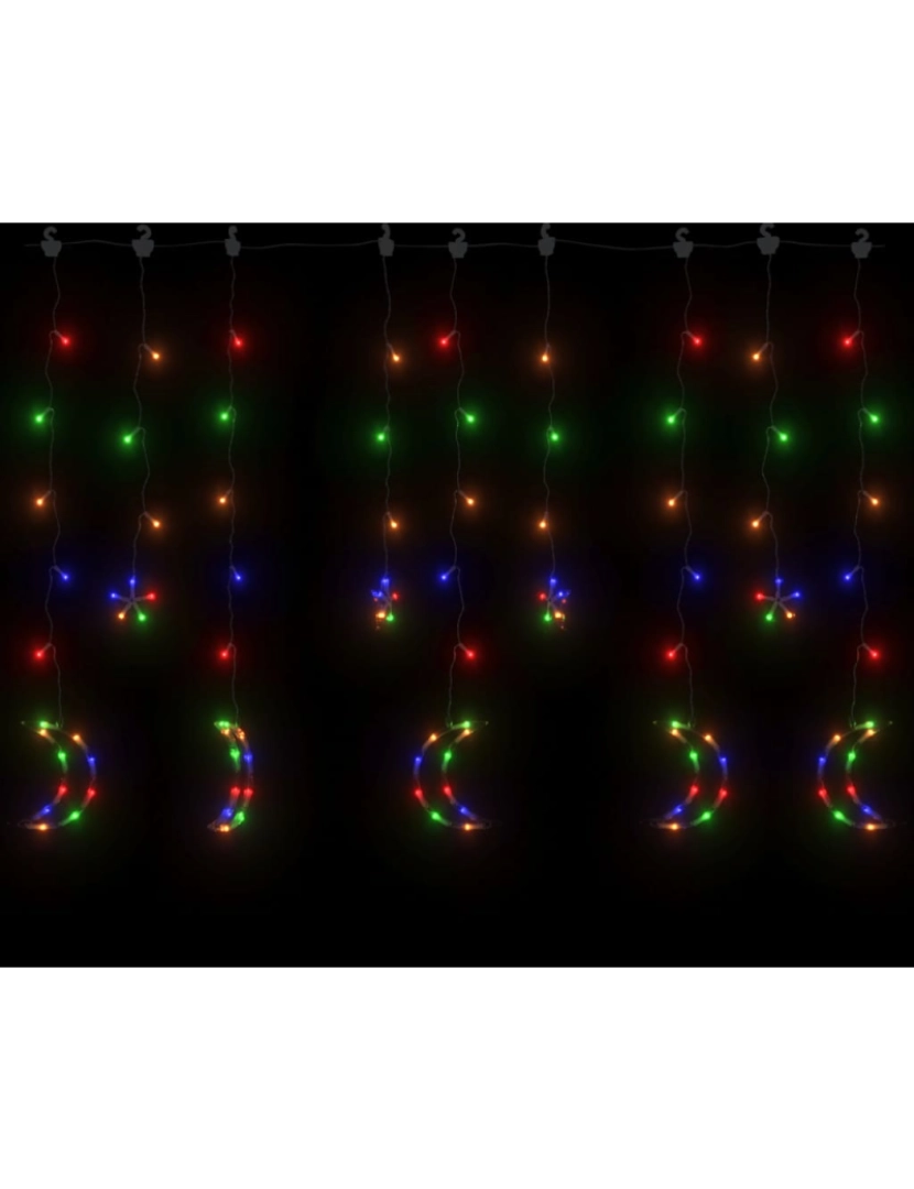 imagem de vidaXL Estrelas e luas de luz c/ controlo remoto 138 LEDs colorido5