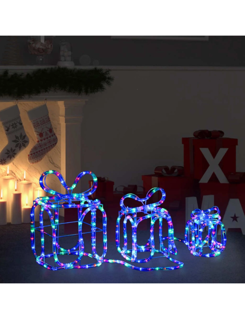 imagem de vidaXL Caixas presente de Natal com 180 luzes LED interior/exterior1