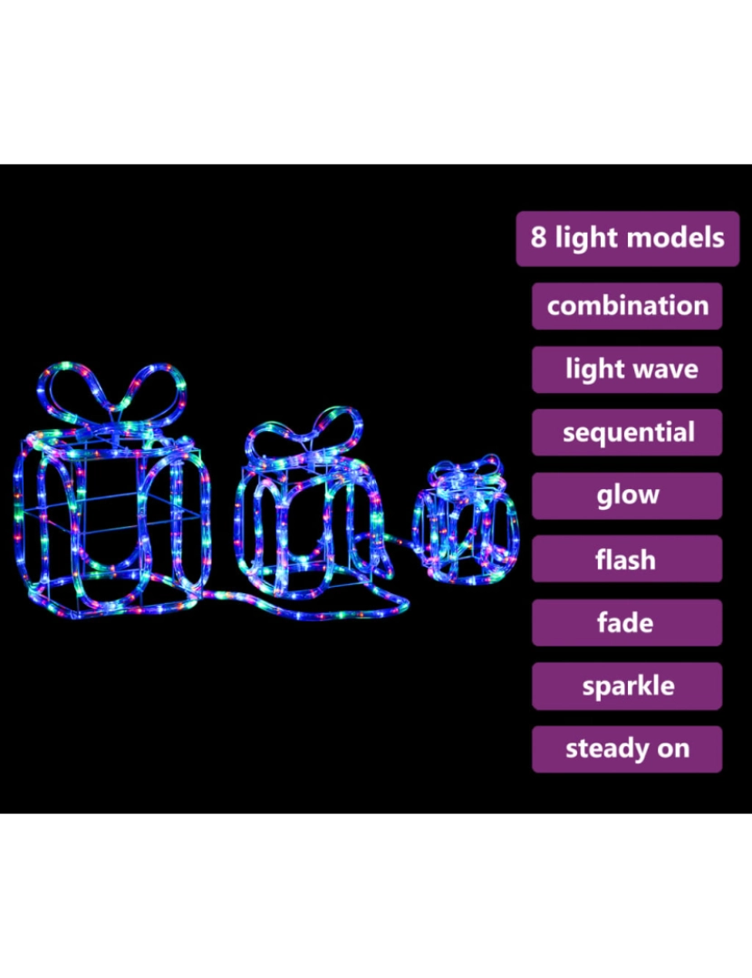 imagem de vidaXL Caixas presente de Natal com 180 luzes LED interior/exterior5