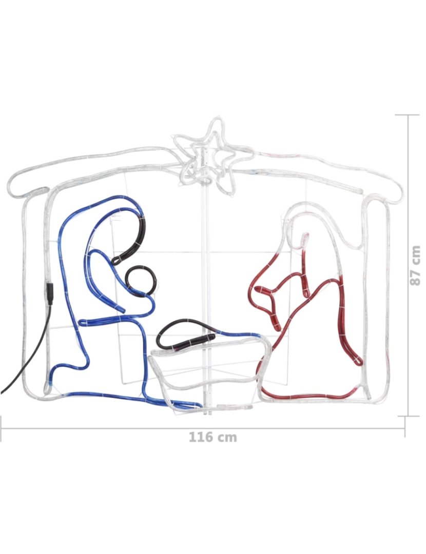 imagem de vidaXL Presépio de Natal 240 luzes LED 116x41x87 cm8