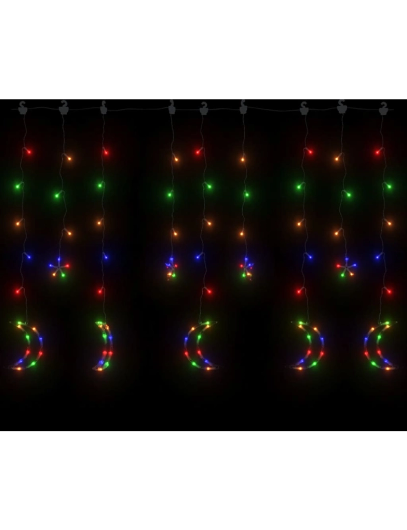 imagem de vidaXL Estrelas e luas de luz c/ controlo remoto 345 LEDs colorido5