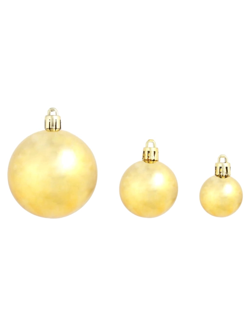 imagem de vidaXL Conjunto de bolas de natal 100 pcs 3/4/6 cm dourado5